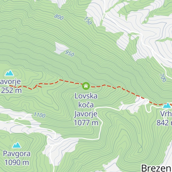 Map of Lovska koča Javorje