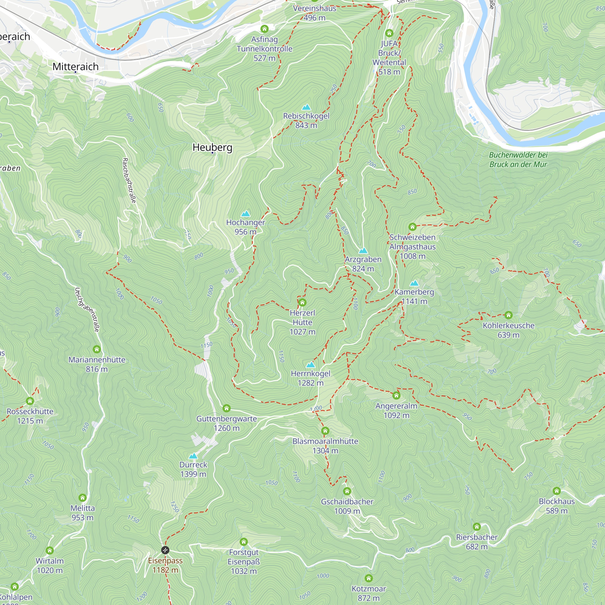 Herzerl Hütte map