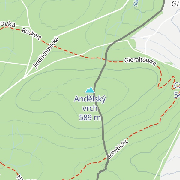 Map of Andělský vrch