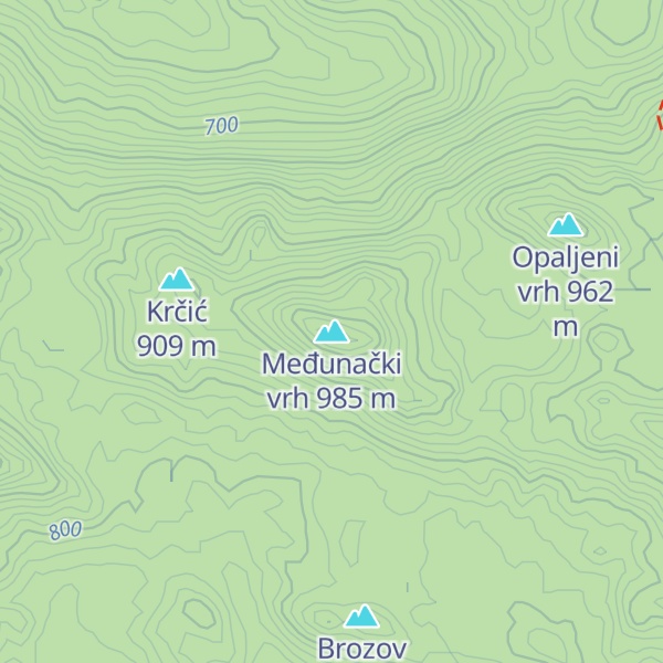 Map of Međunački vrh