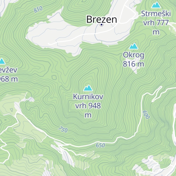 Map of Kurnikov vrh
