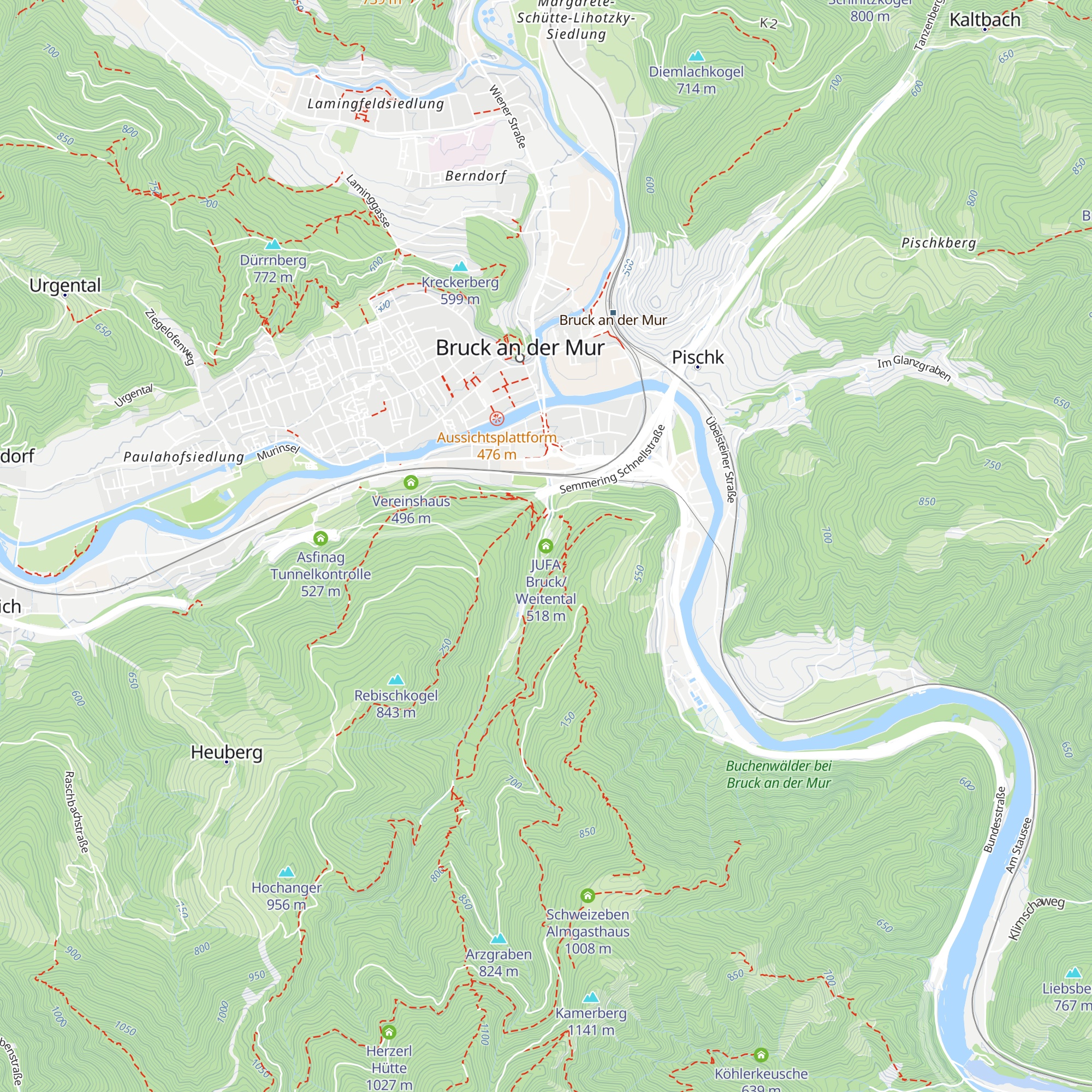 JUFA Bruck/Weitental map