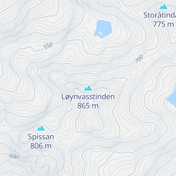 Map of Løynvasstinden