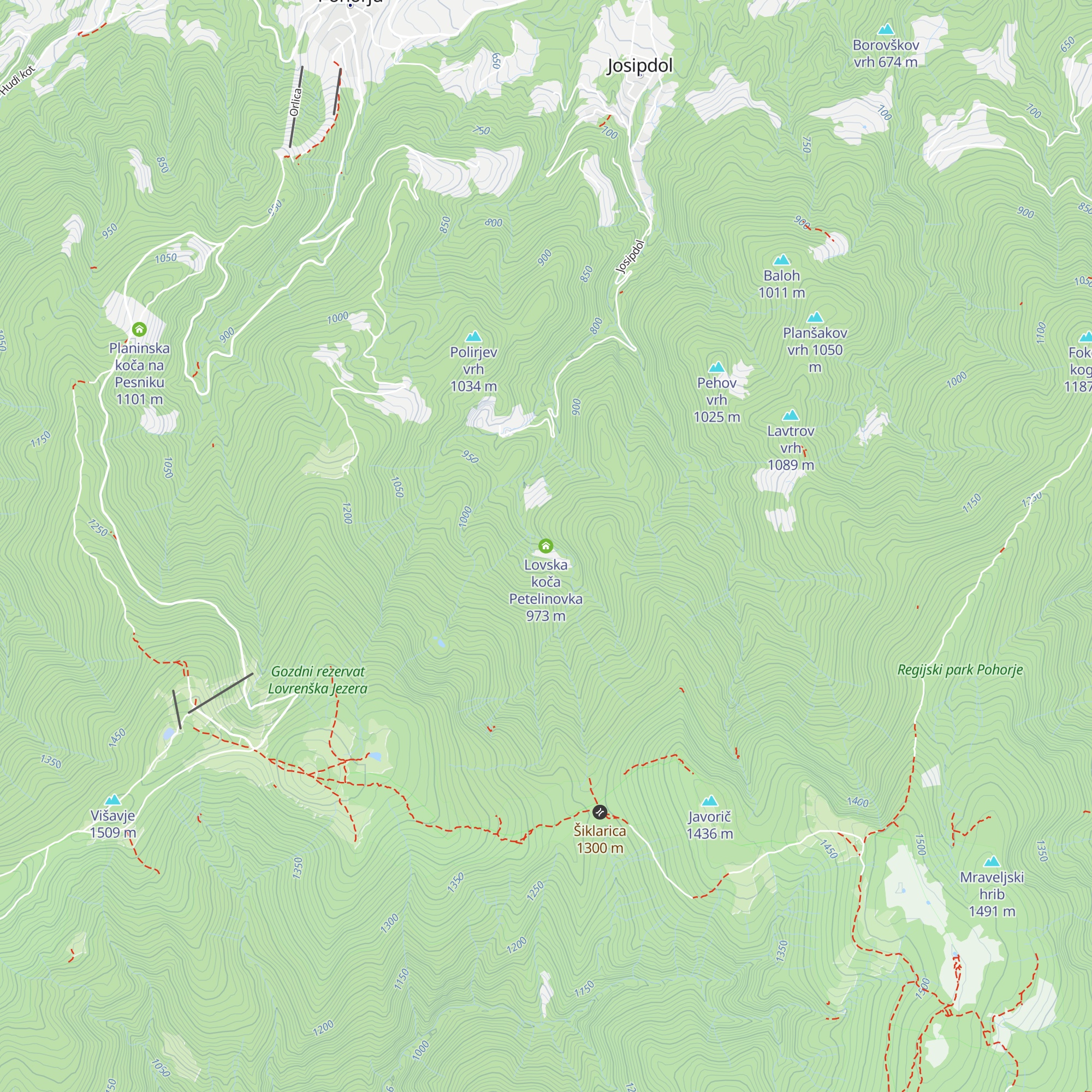 Lovska koča Petelinovka map