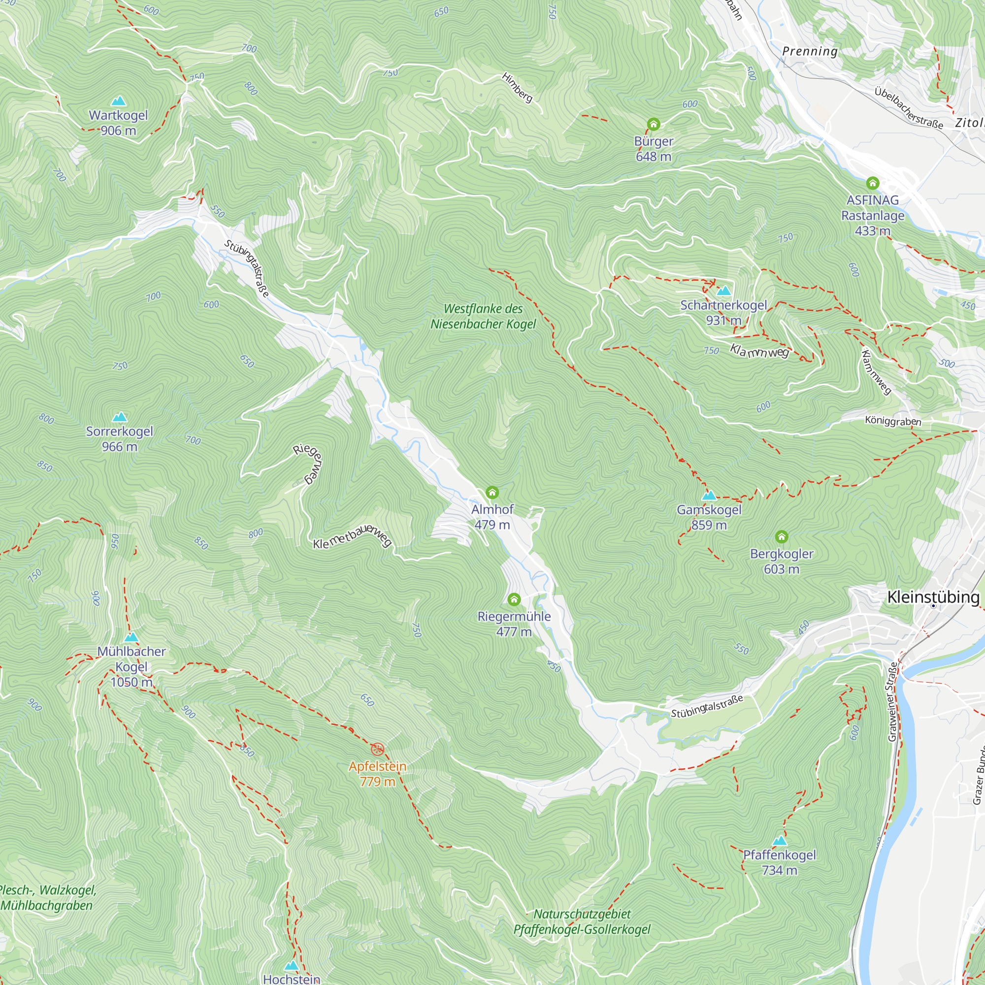 Almhof map