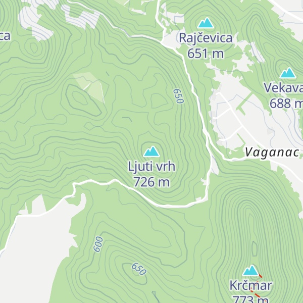 Map of Ljuti vrh