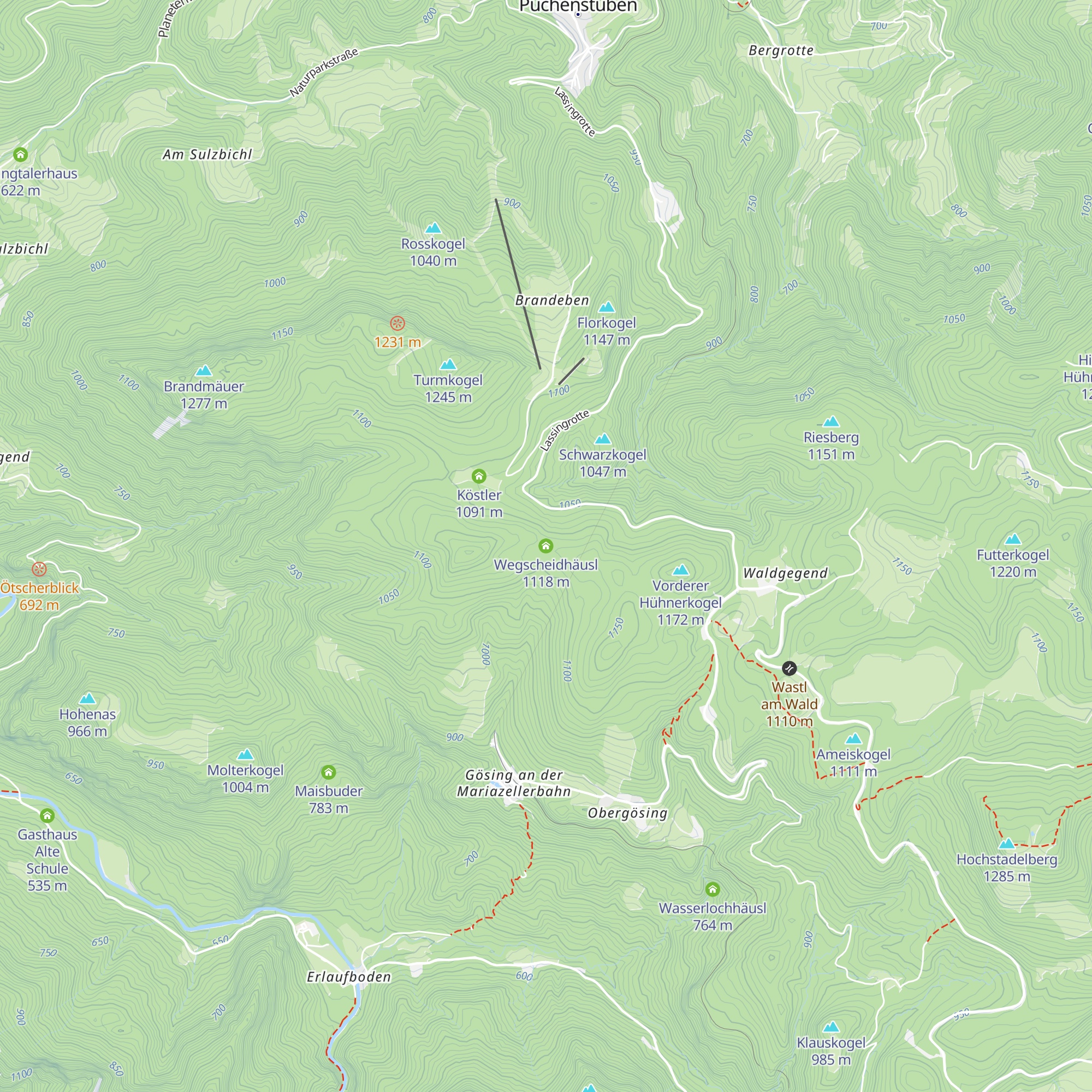 Wegscheidhäusl map