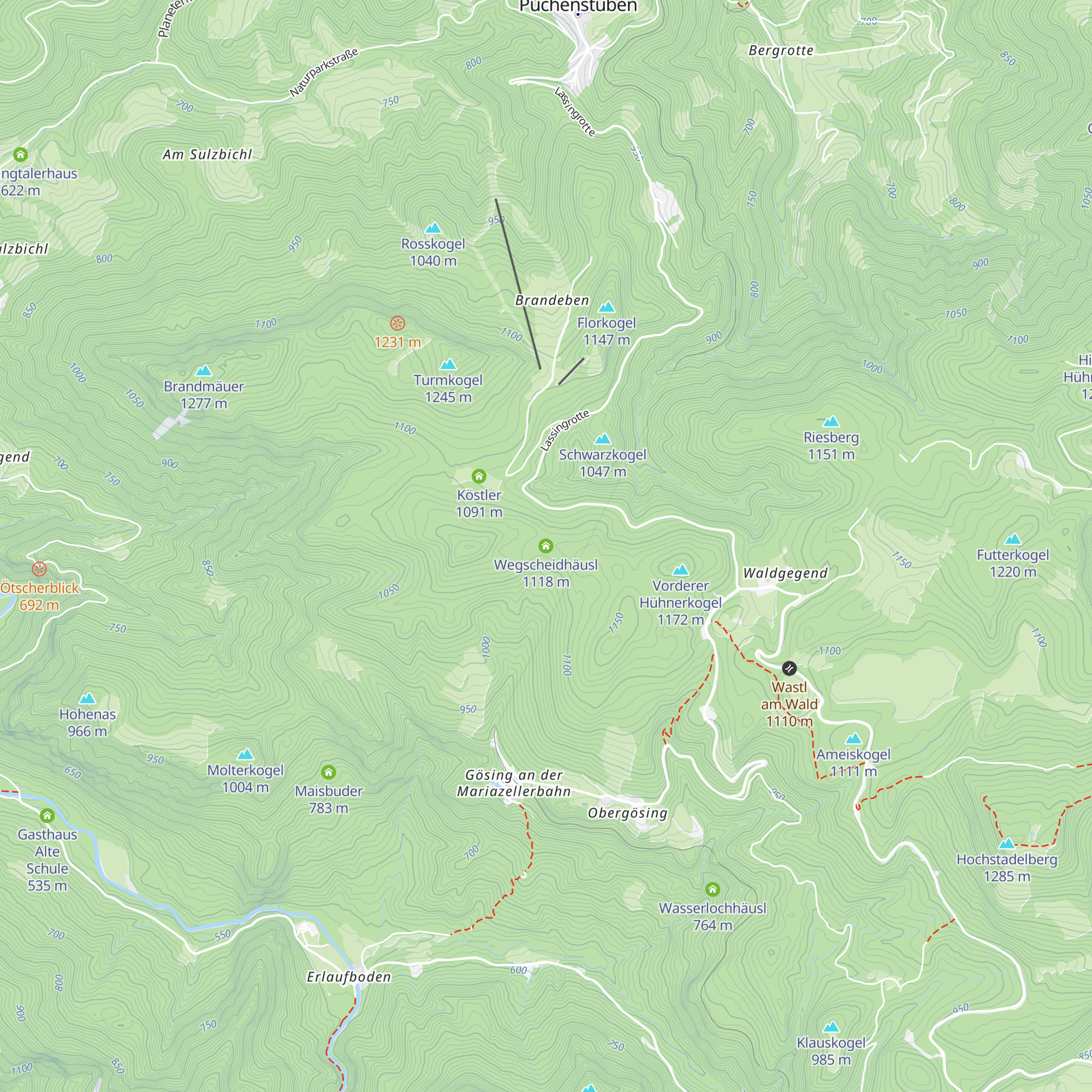 Wegscheidhäusl map