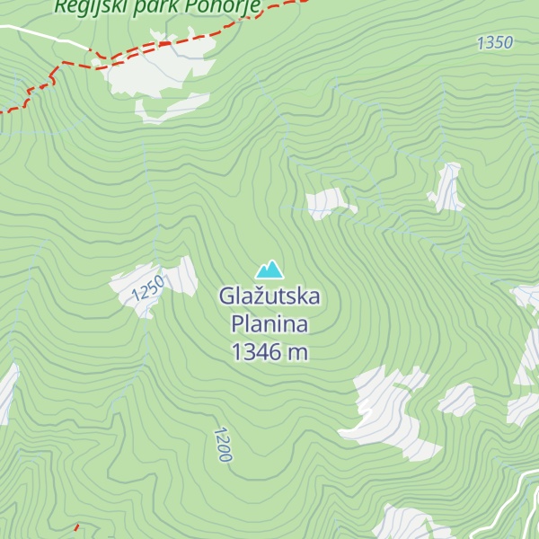 Map of Glažutska Planina