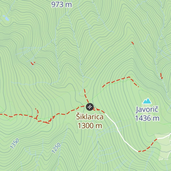 Map of Lovska koča Šiklarica