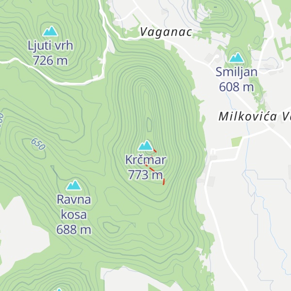 Map of Krčmar