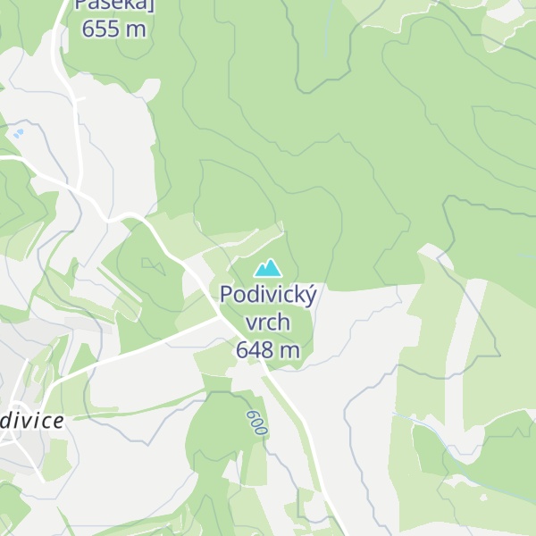 Map of Podivický vrch
