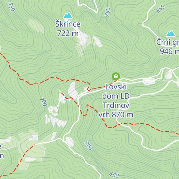 Map of Planinski dom pri Gospodični