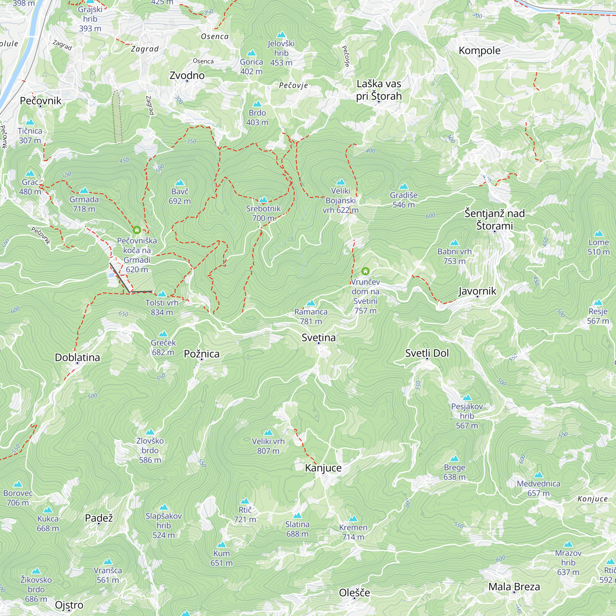 Almin dom na Svetini map