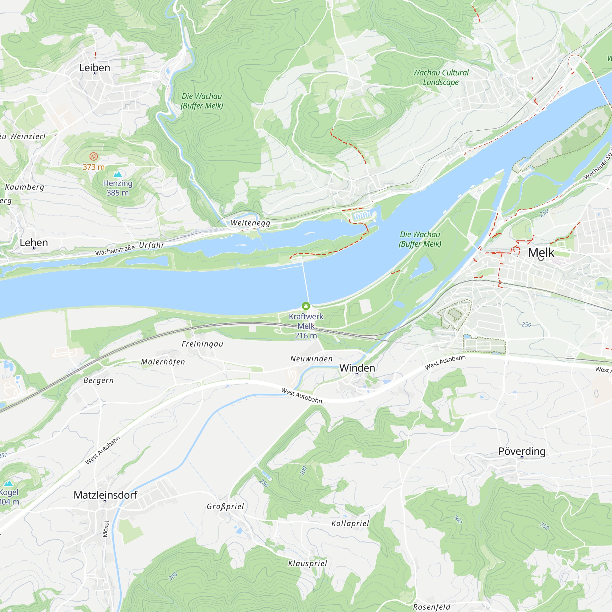 Kraftwerk Melk map