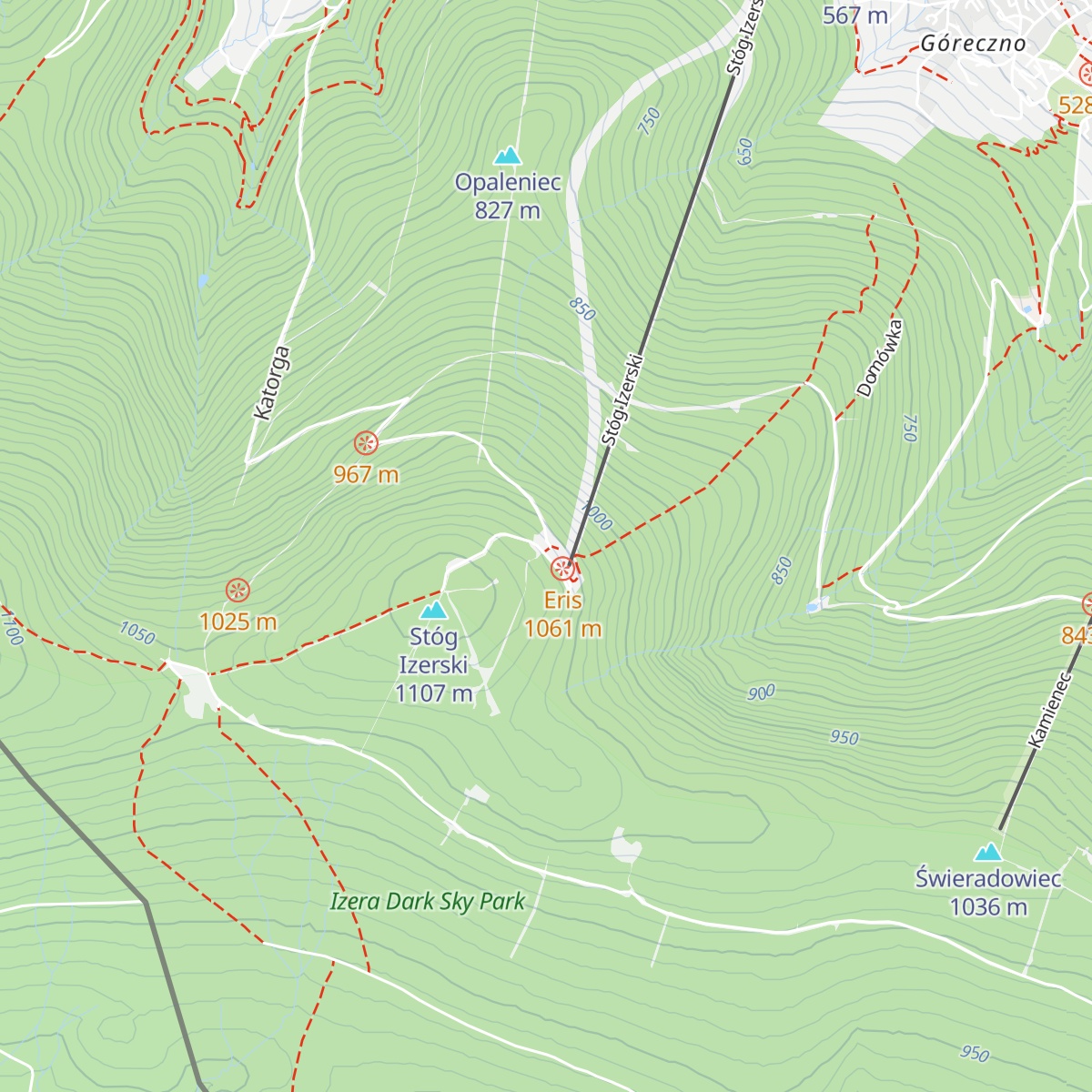 Schronisko na Stogu Izerskim map