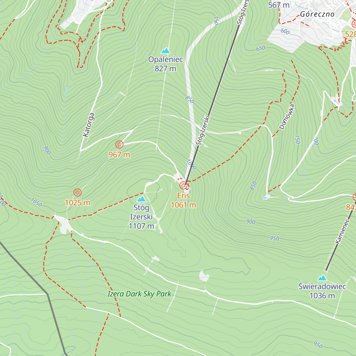 Schronisko na Stogu Izerskim map