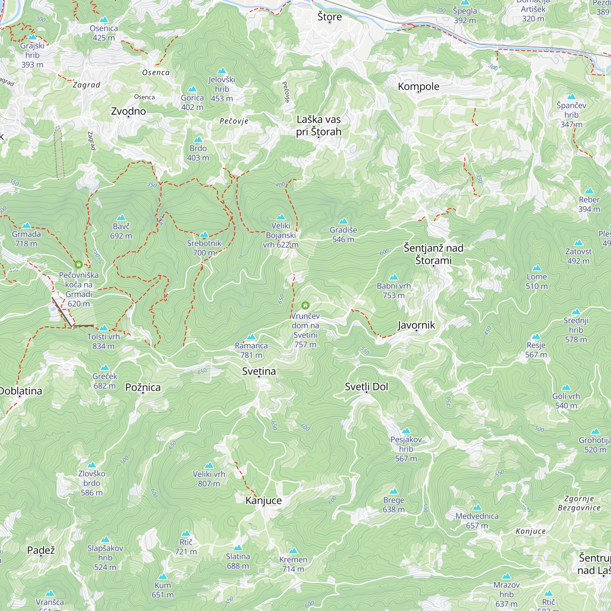 Vrunčev dom na Svetini map