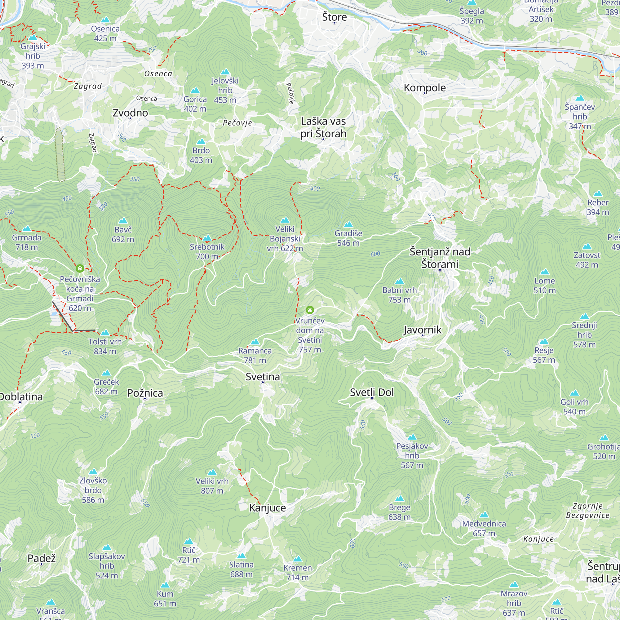 Vrunčev dom na Svetini map