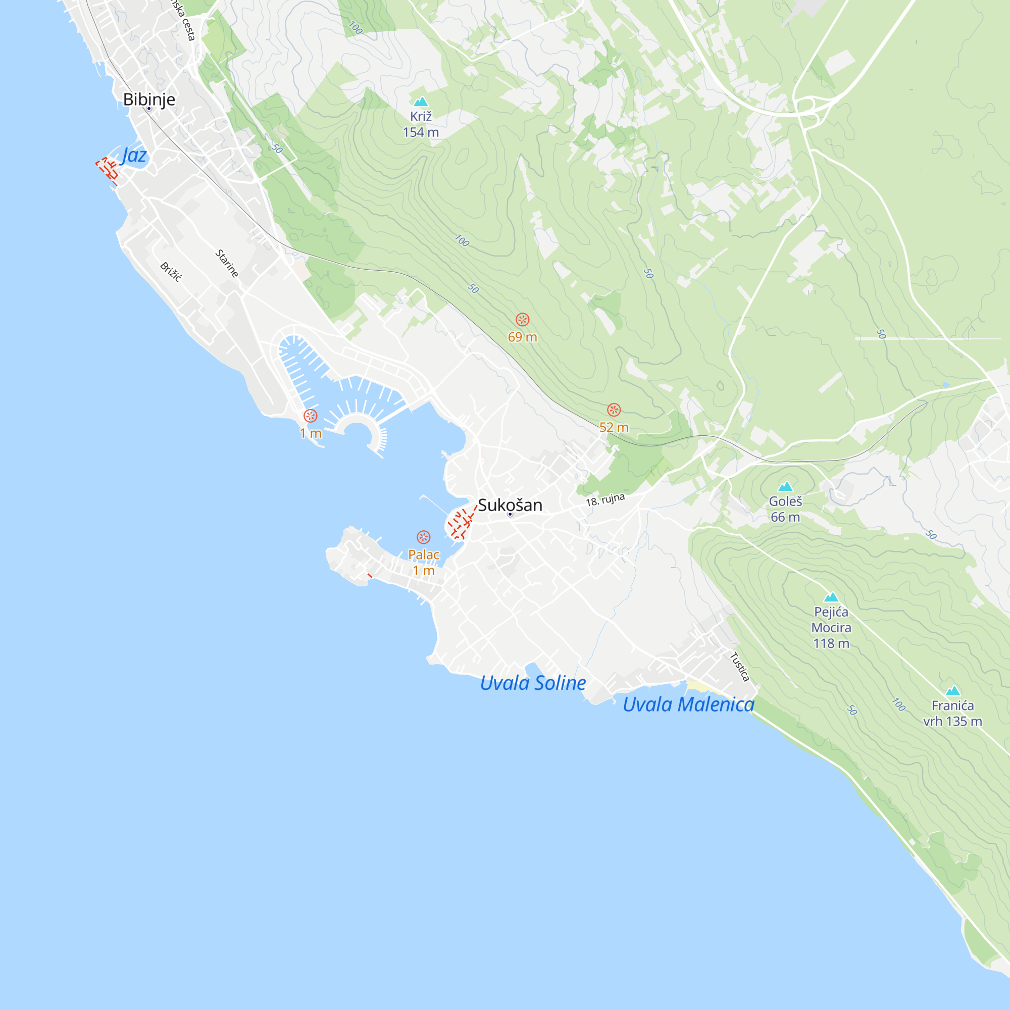 Touristinfo Sukosan map