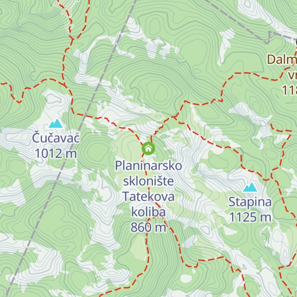 Map of Planinarsko sklonište Tatekova koliba