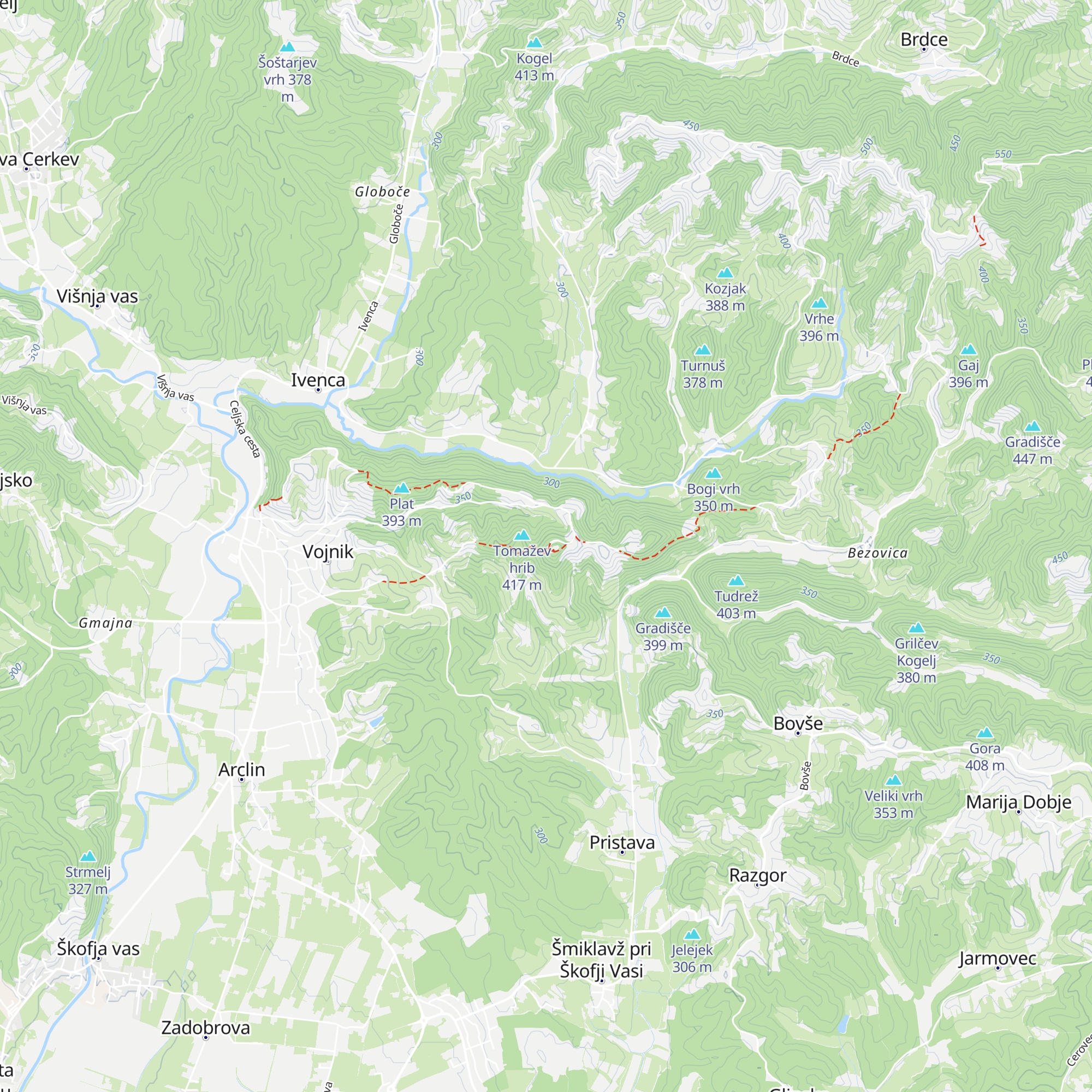 Planinska postojanka PD Vojnik map