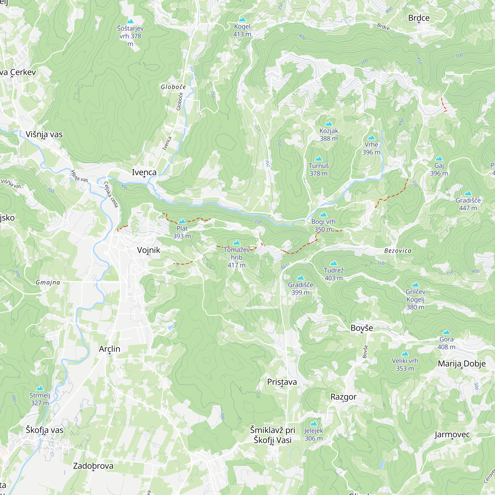 Planinska postojanka PD Vojnik map