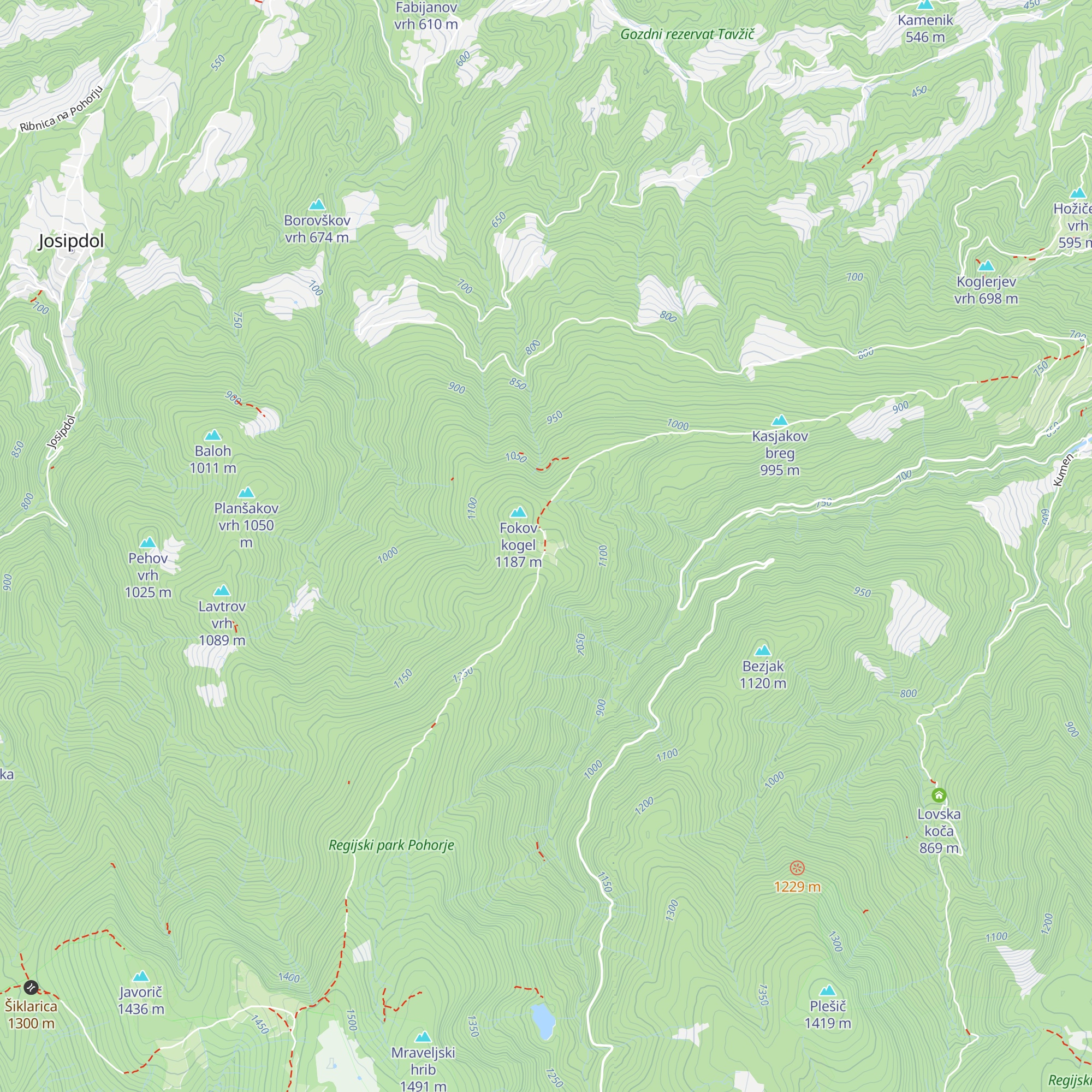 Urbančeva lovska koča map