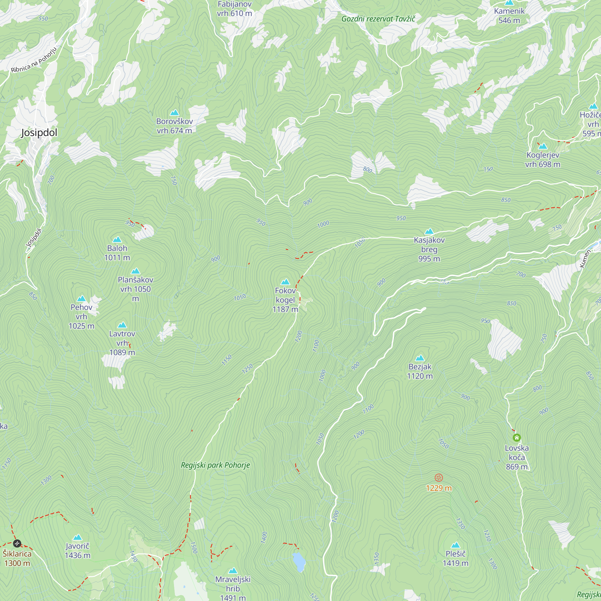 Urbančeva lovska koča map