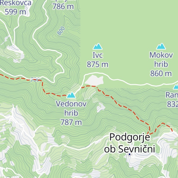 Map of Darinkino zavetišče na Ivcah