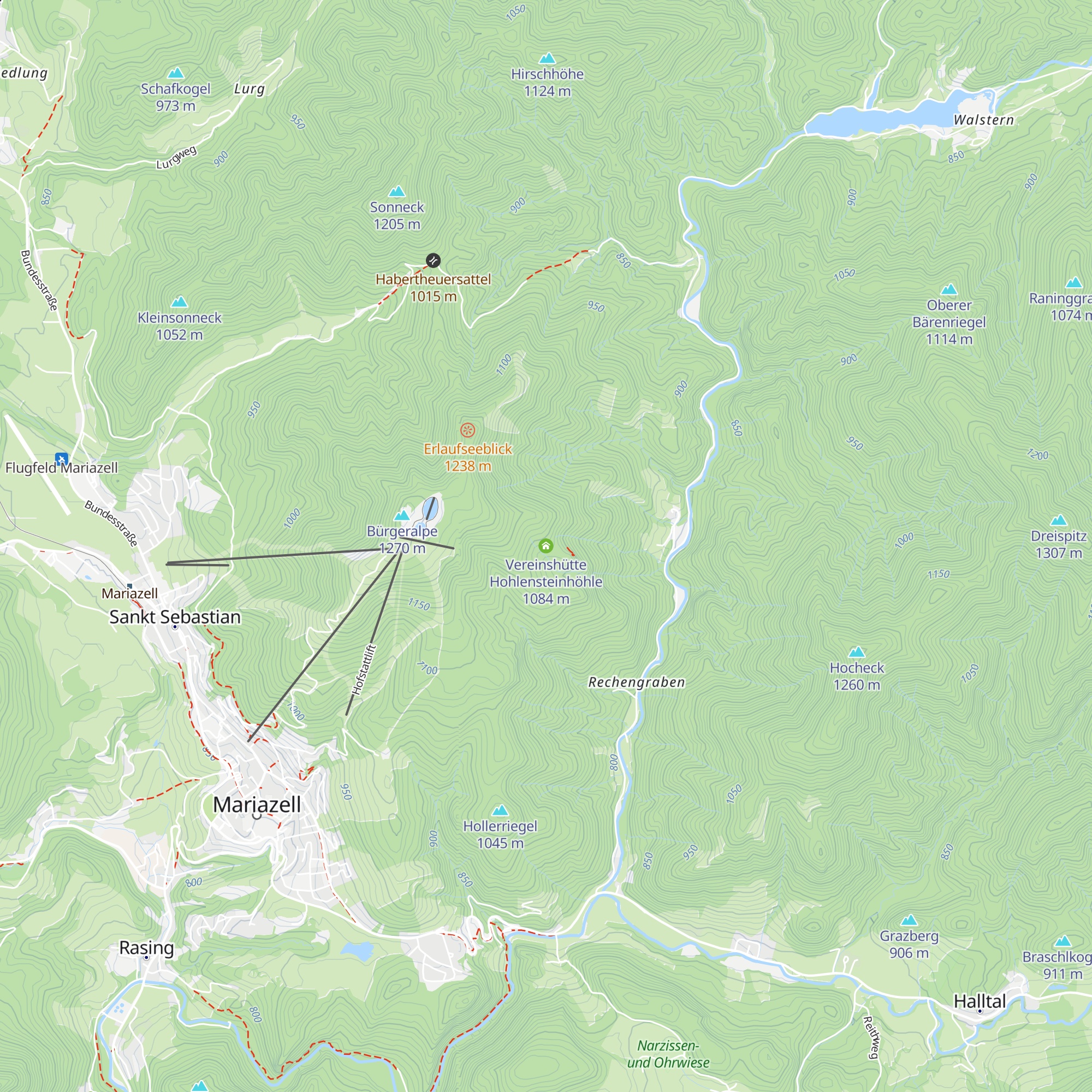 Vereinshütte Hohlensteinhöhle map