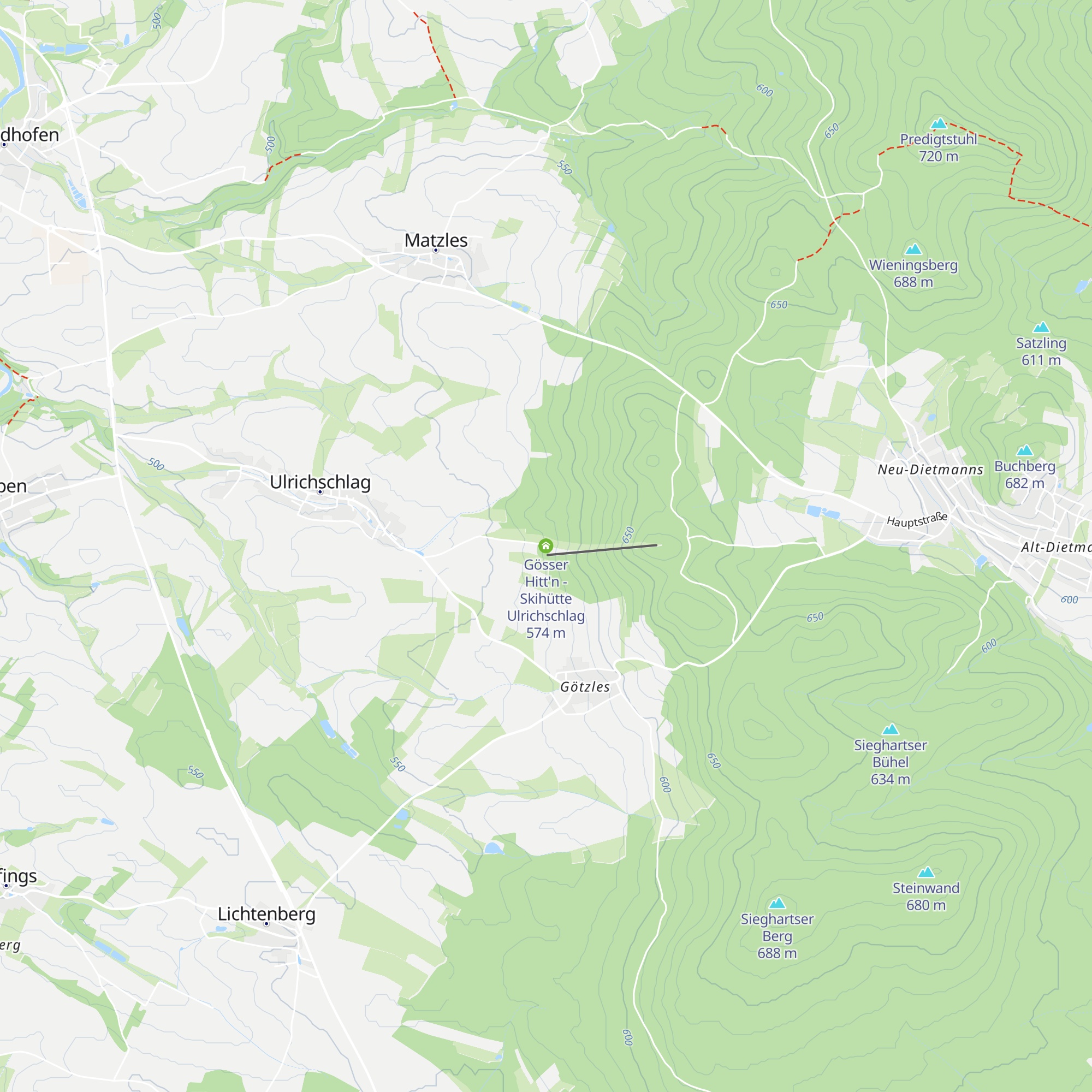 Gösser Hitt'n - Skihütte Ulrichschlag map