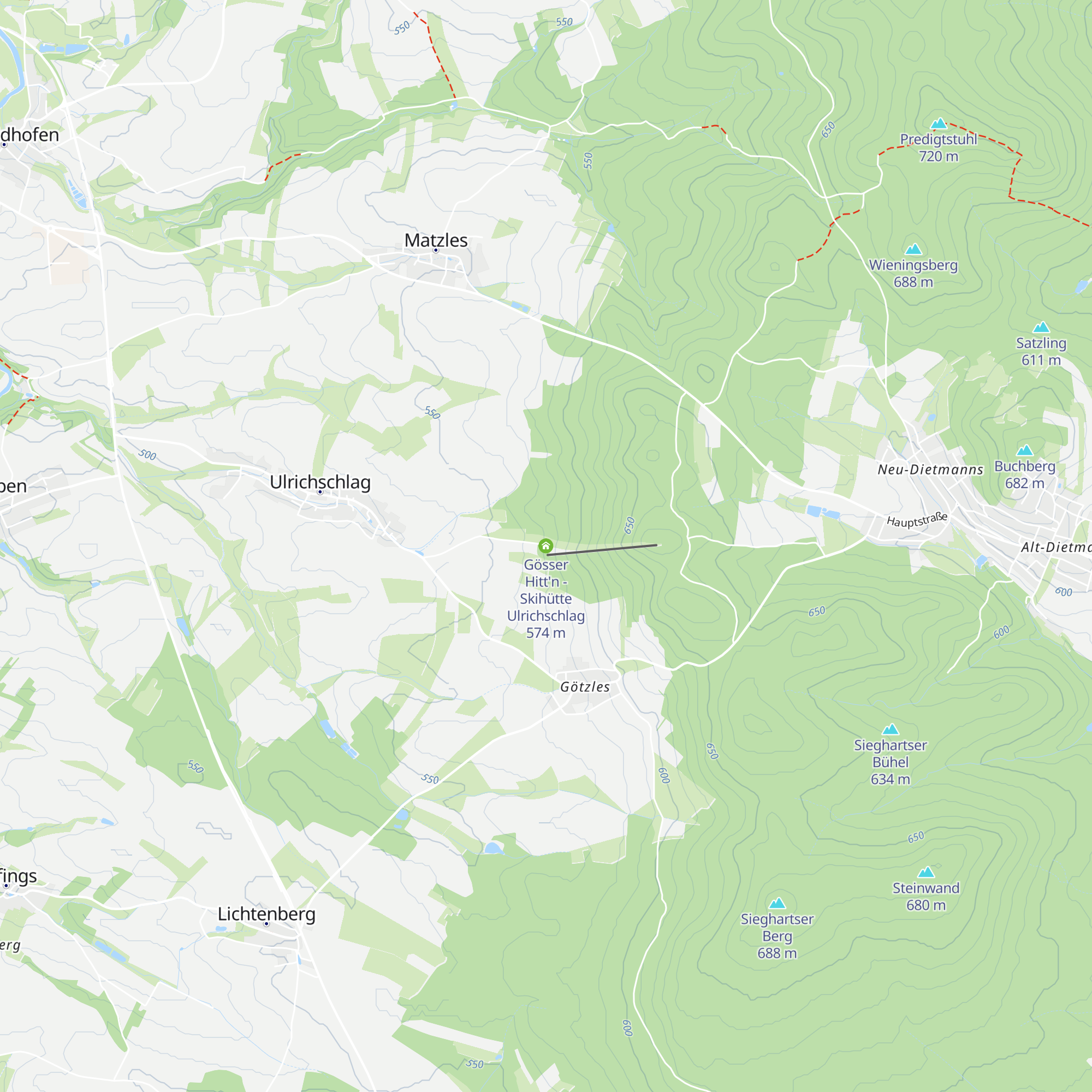 Gösser Hitt'n - Skihütte Ulrichschlag map
