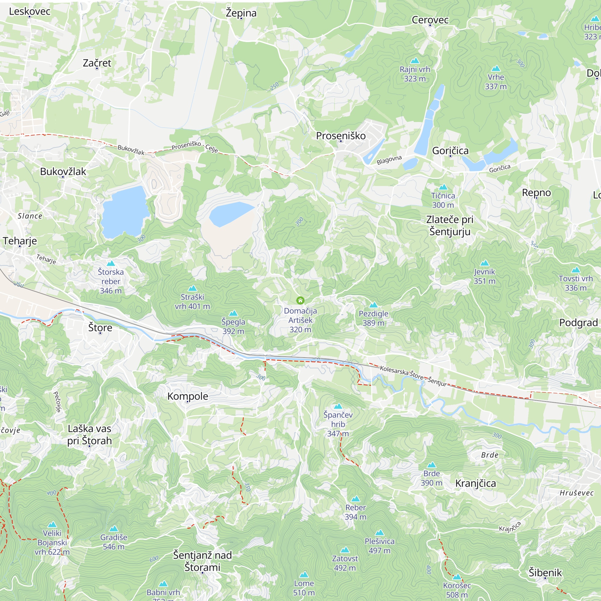Domačija Artišek map