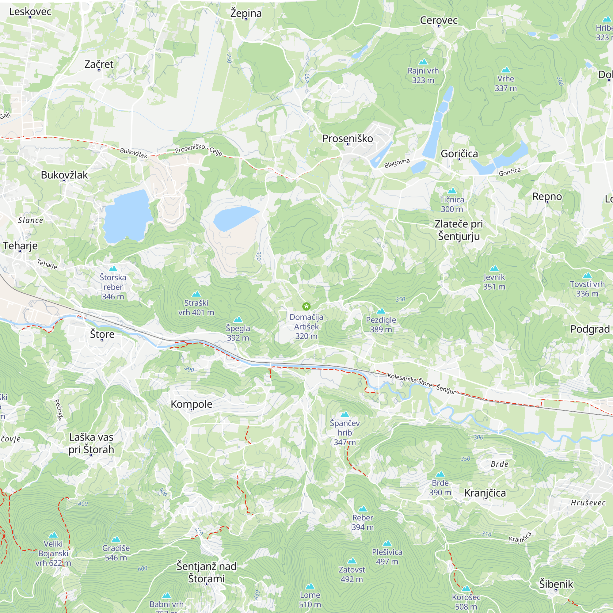 Domačija Artišek map