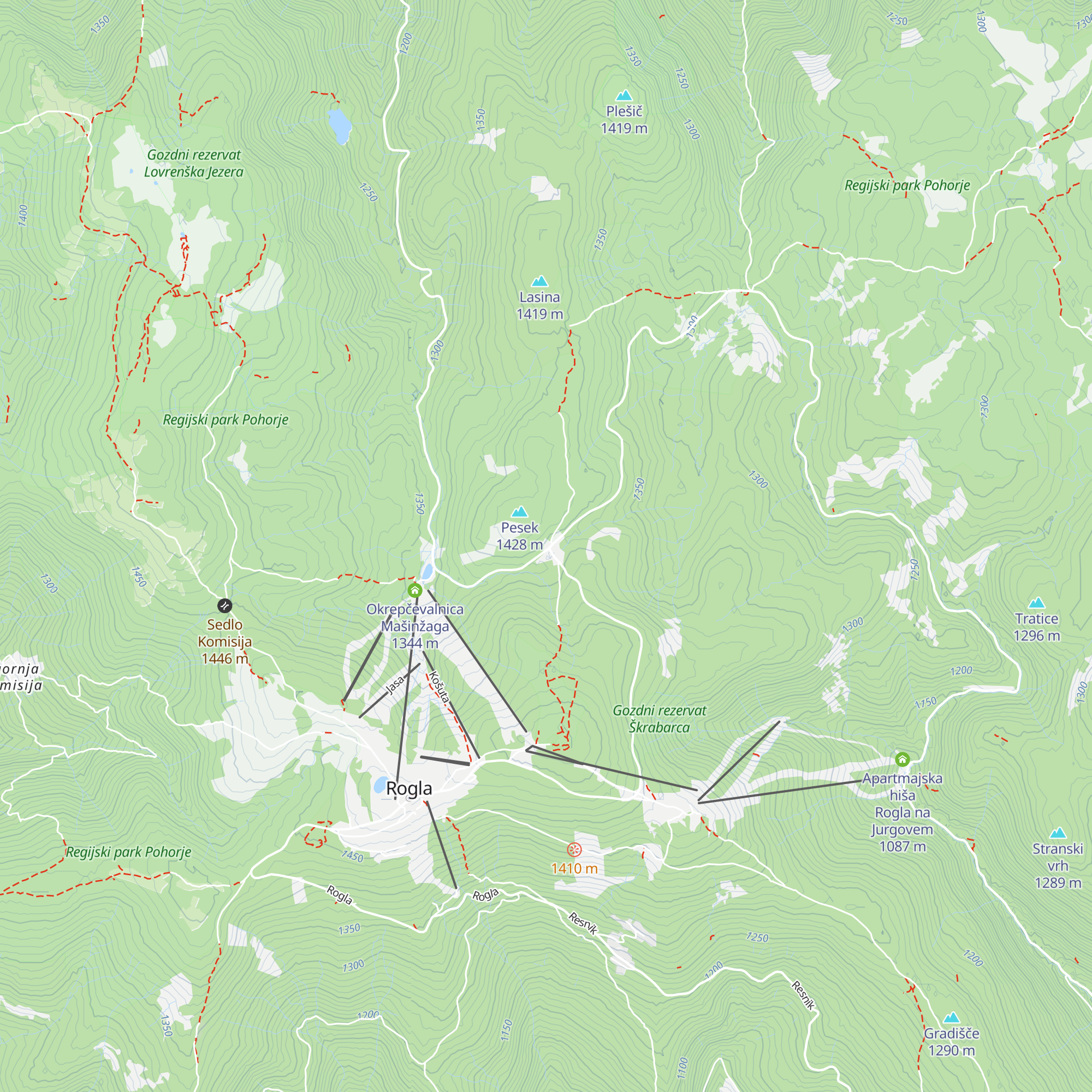 Koča na Pesku map