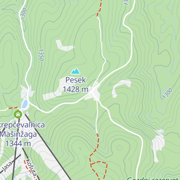 Map of Koča na Pesku