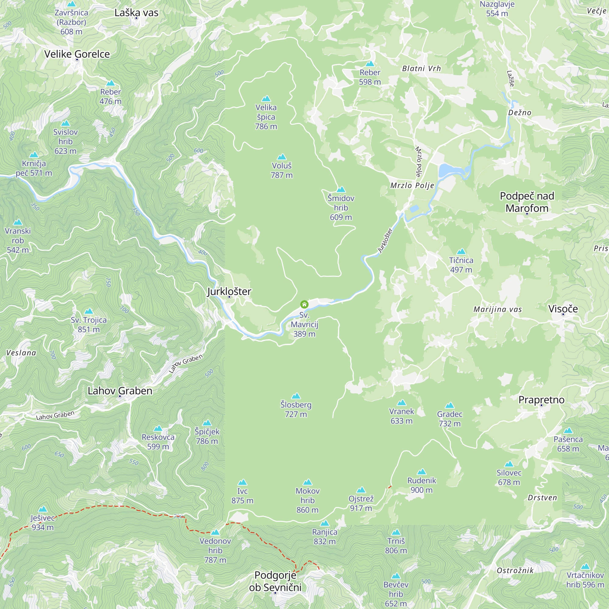 Sv. Mavricij map