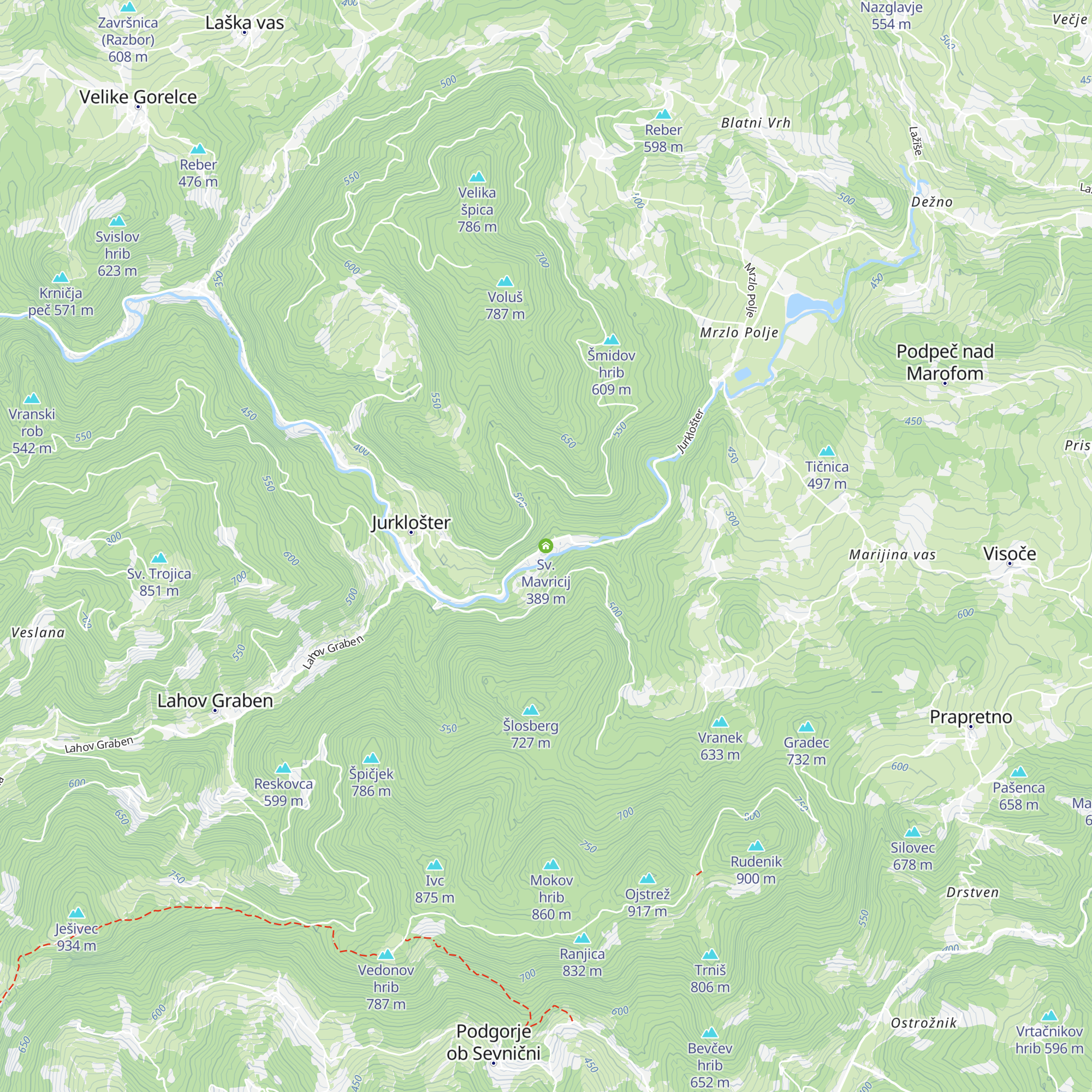 Sv. Mavricij map