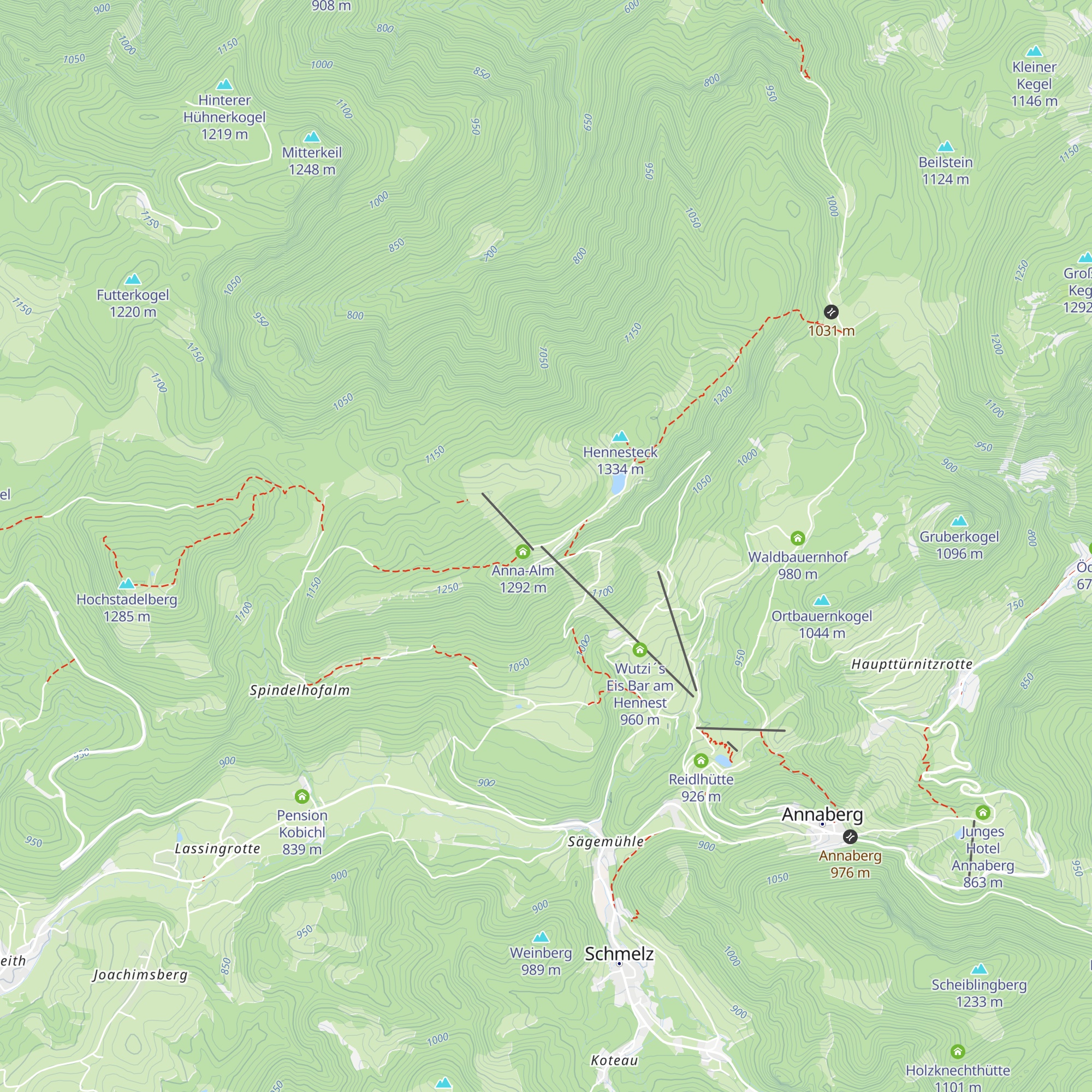 Zipline Annaberg map