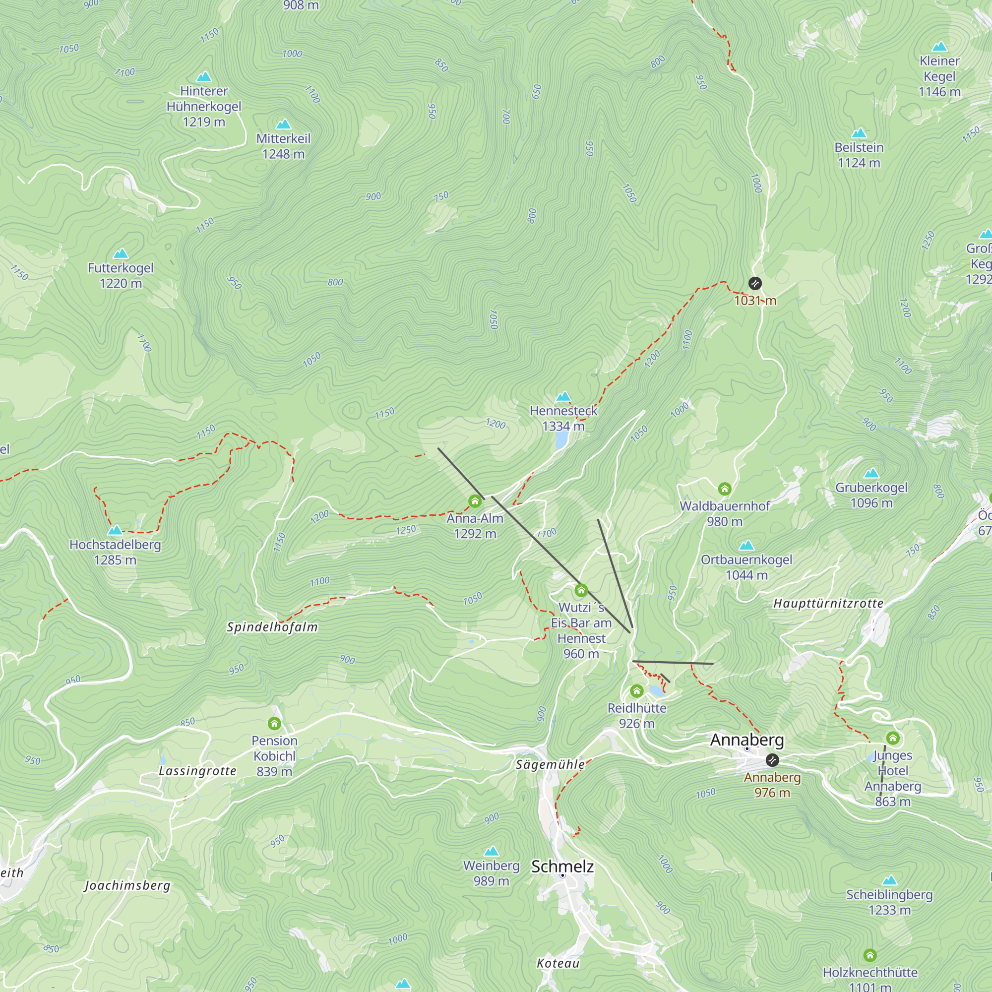 Zipline Annaberg map