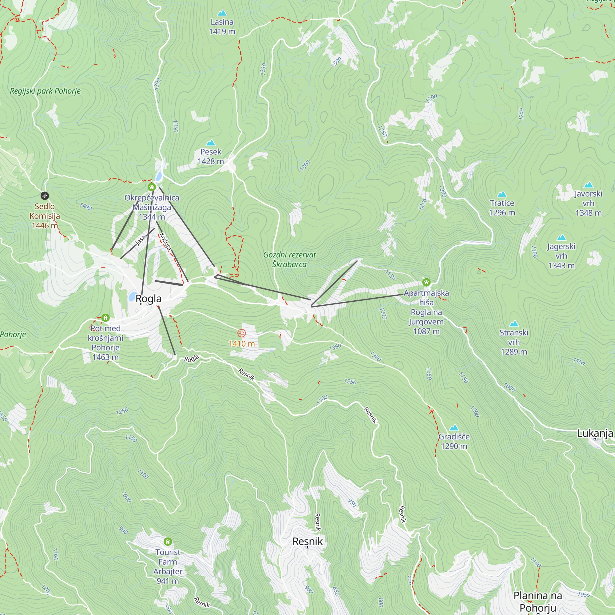 Koča na Jurgovem map