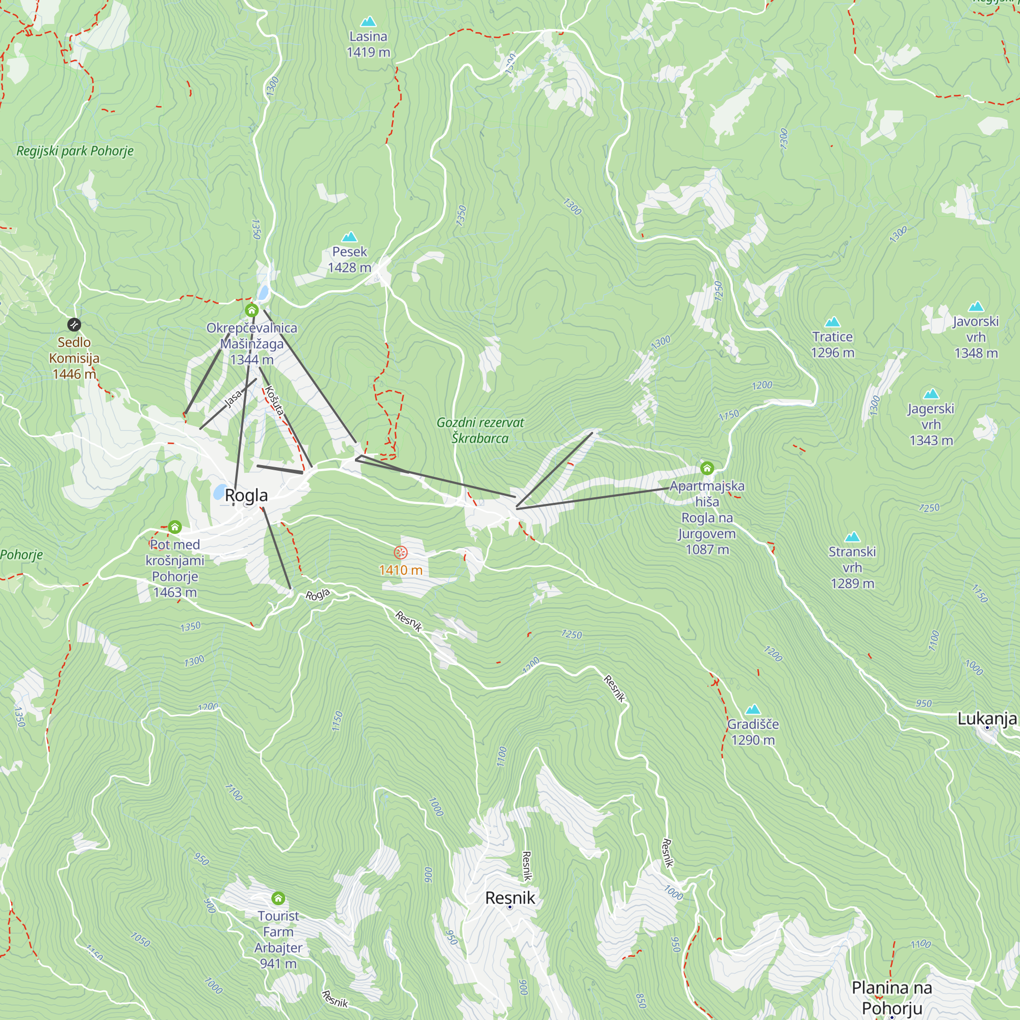 Koča na Jurgovem map