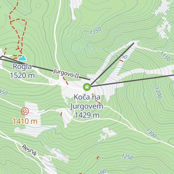Map of Koča na Jurgovem