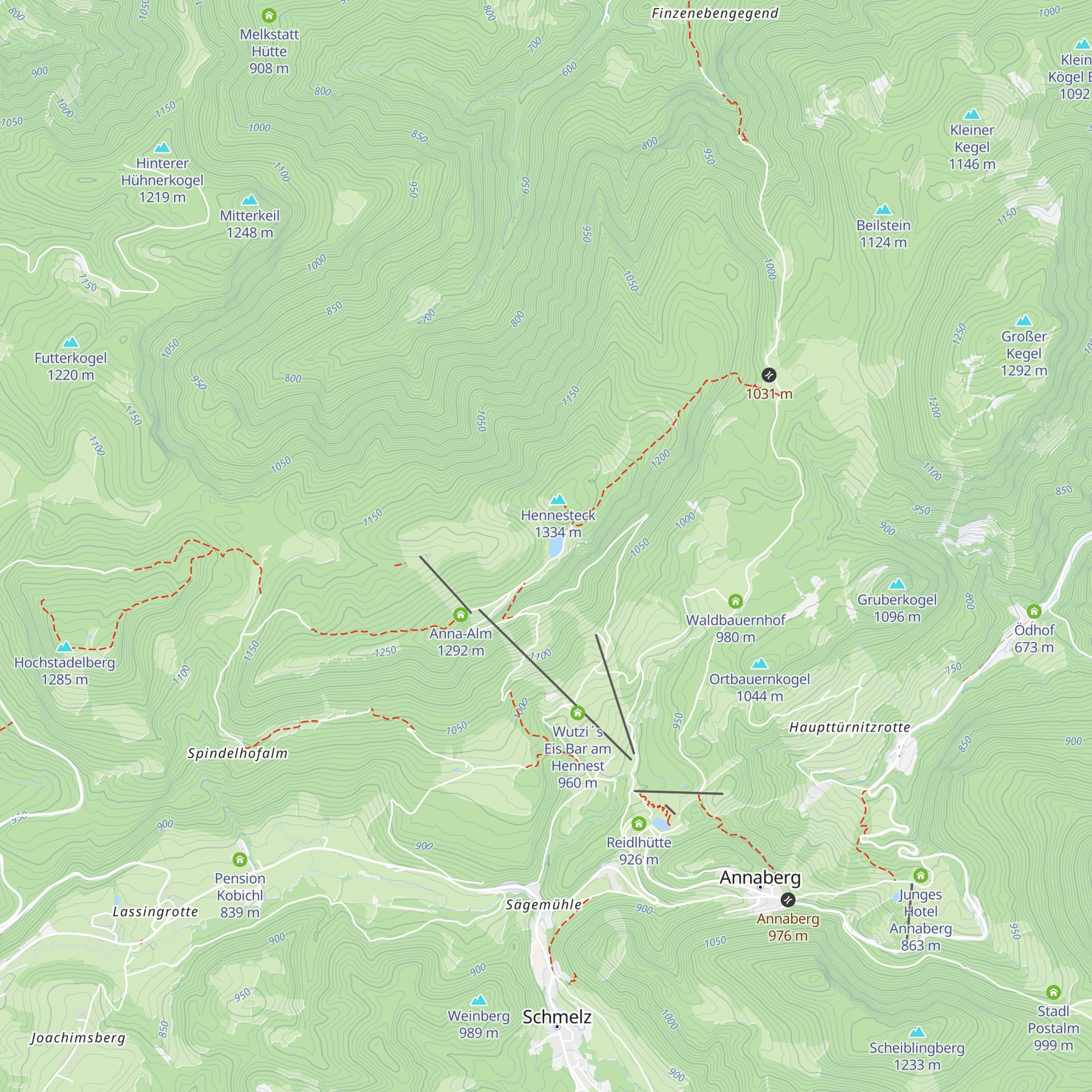 Beschneiungsanlage Annaberger Lifte map