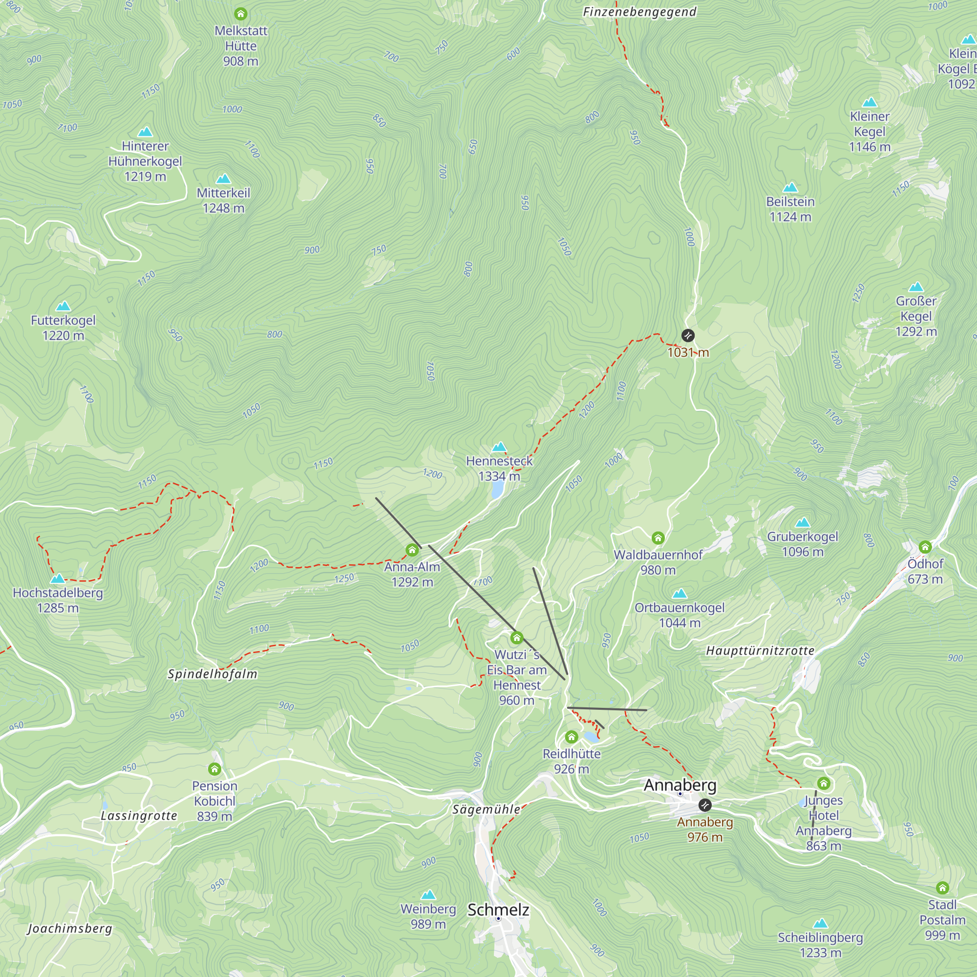 Beschneiungsanlage Annaberger Lifte map