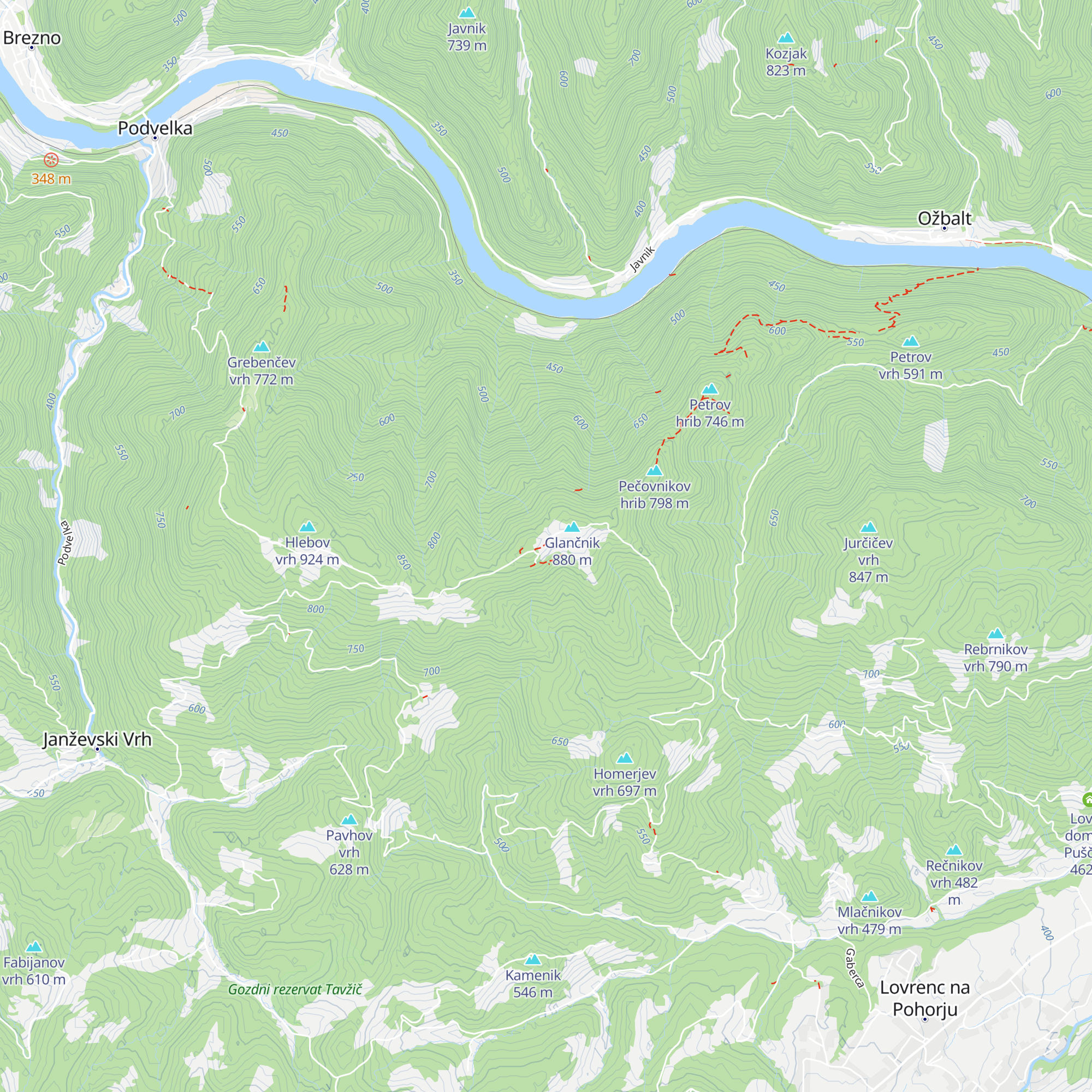 Lovska koča LD Podvelka map