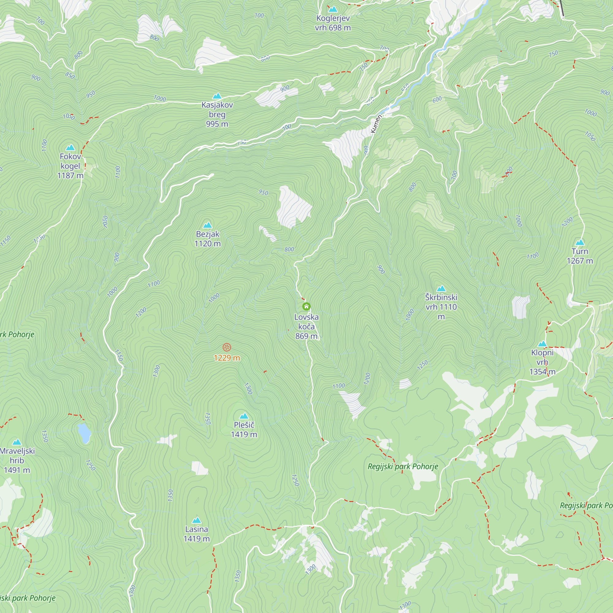 Lovska koča map