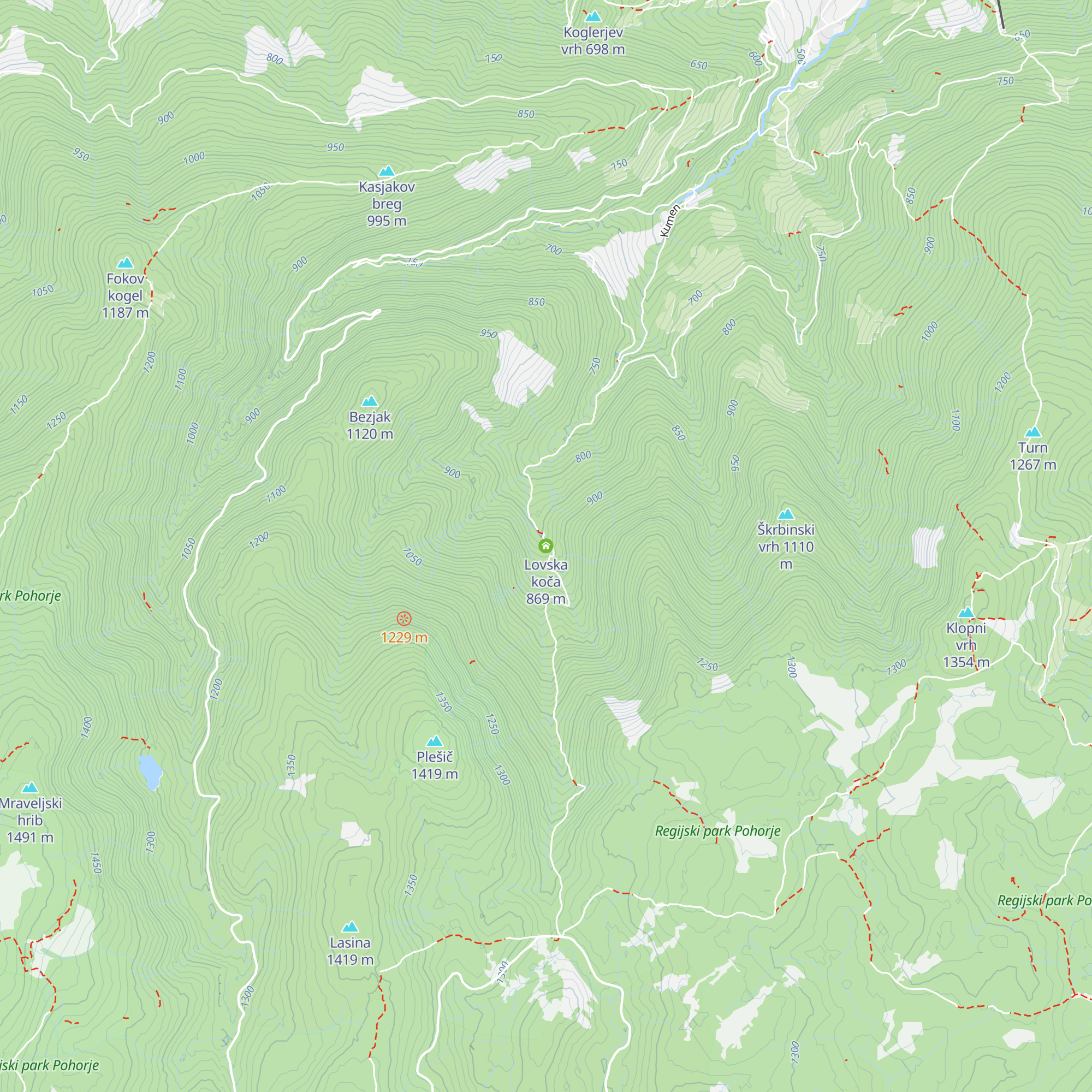 Lovska koča map