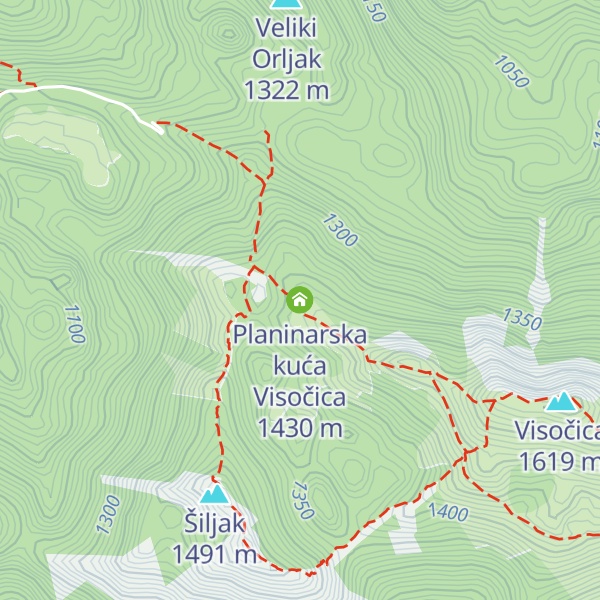 Map of Planinarska kuća Visočica